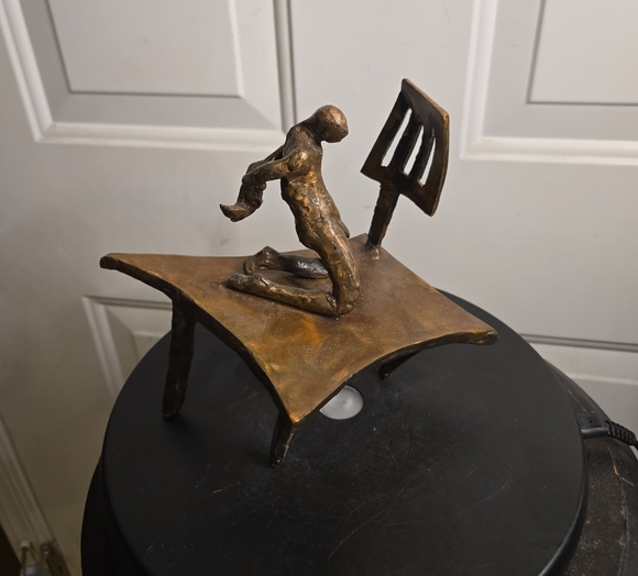 Other - Original Bronze Abstract Brutalist Mid Century Modern Kneeling Figure Sculpture